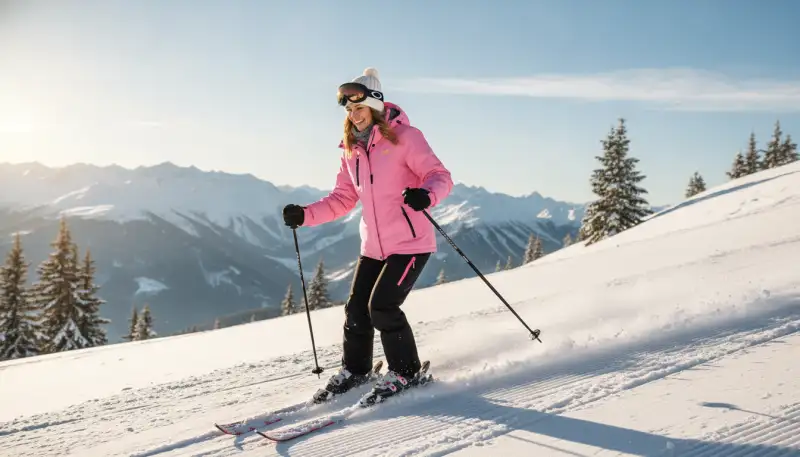 Leuchtende Pistenpower: Skijacken Damen Pink Bunt Farbig